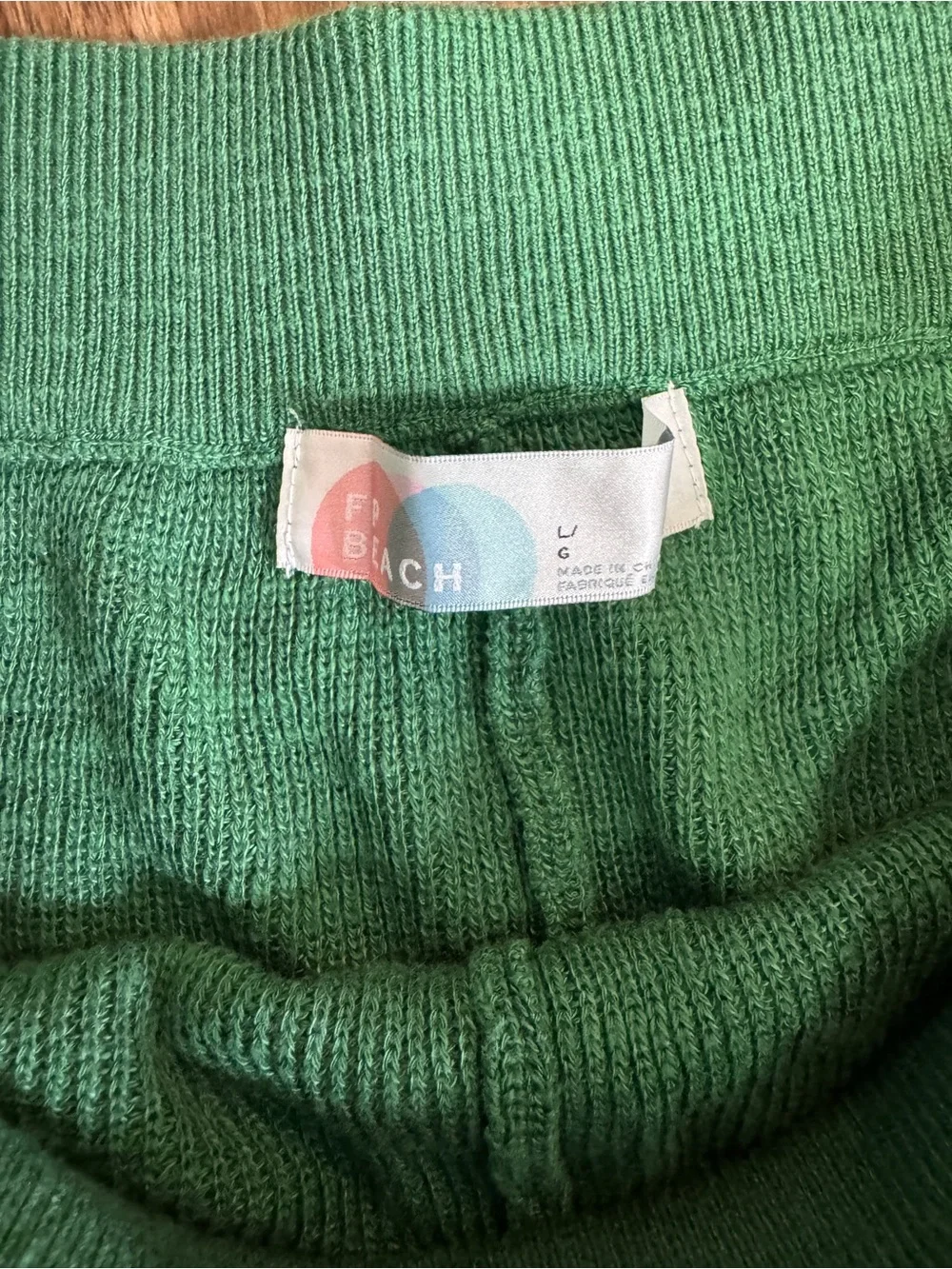 2 Pair of Free People Beach Knit Shorts in Green & Berry High-Rise Boho Sz. L - Picture 5 of 6